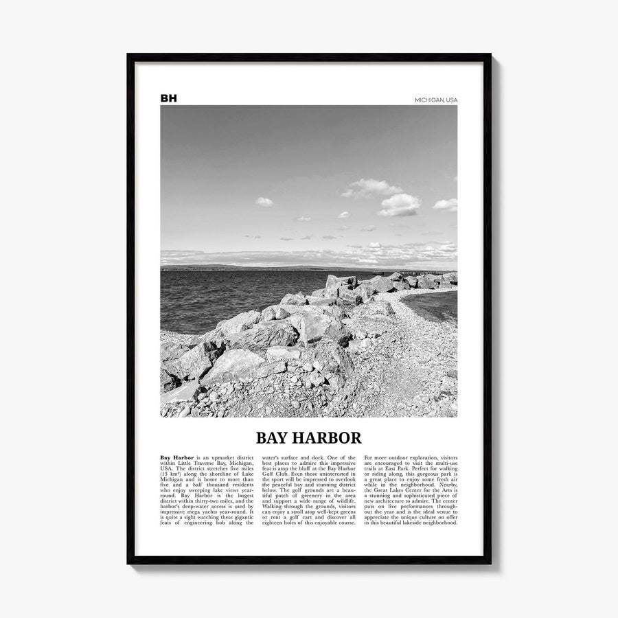 Bay Harbor Newspaper Poster, framed poster mockup