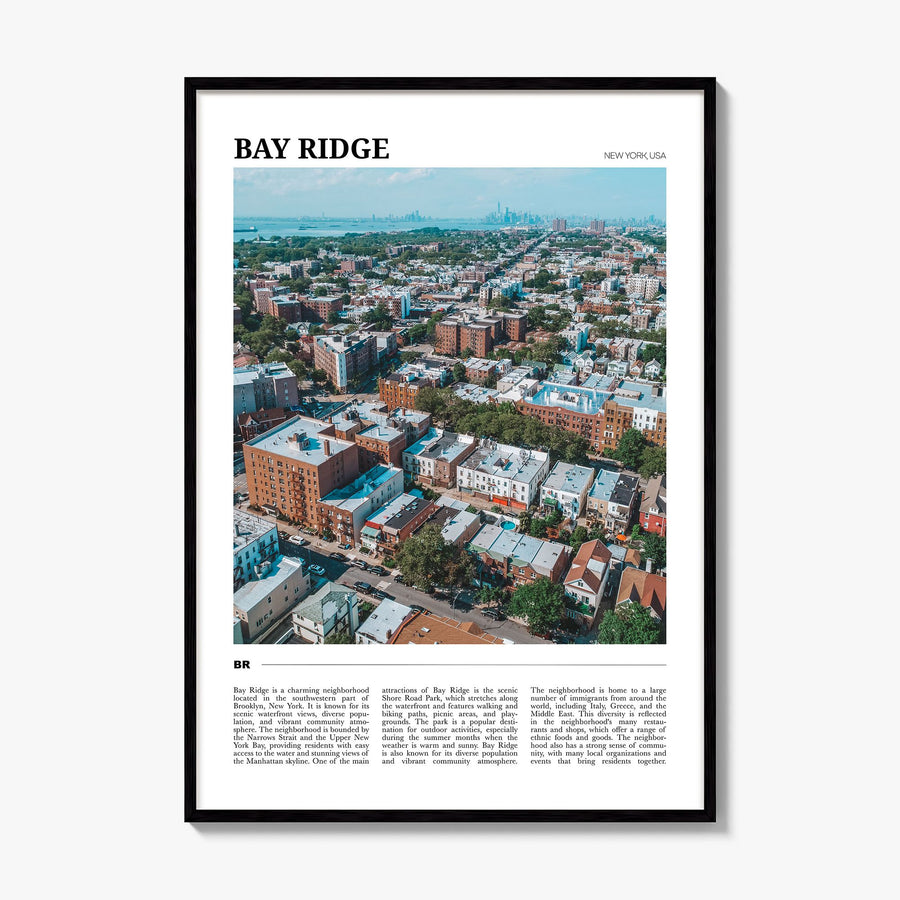 Bay Ridge Travel Poster, framed poster mockup