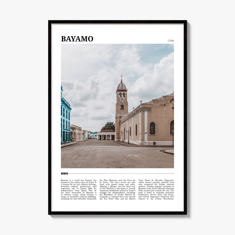 Bayamo Travel Poster, framed poster mockup