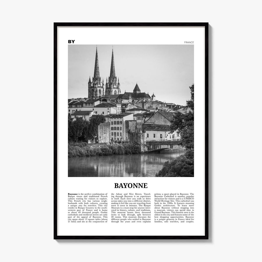 Bayonne, France Newspaper Poster, framed poster mockup