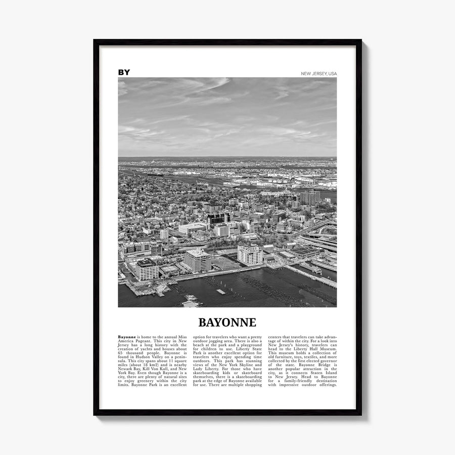 Bayonne, New Jersey Newspaper Poster, framed poster mockup