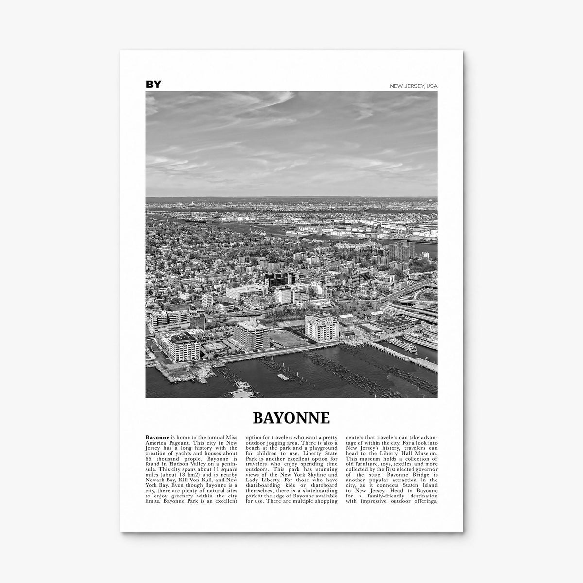 Bayonne, New Jersey Newspaper Poster, print only (unframed)