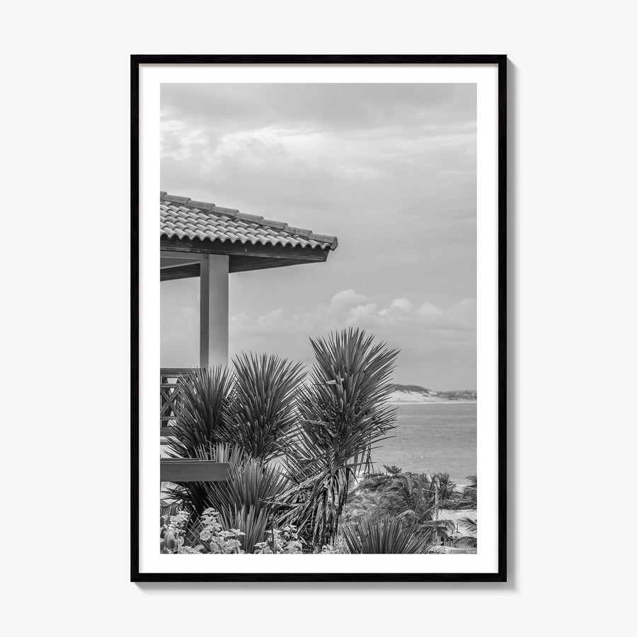 Beach House Photo No 2 Poster, framed poster mockup, white border