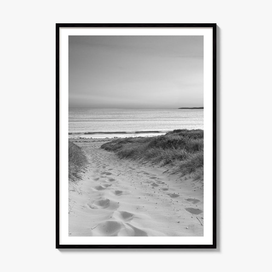 Beach Trail Photo No 1 Poster, framed poster mockup, white border