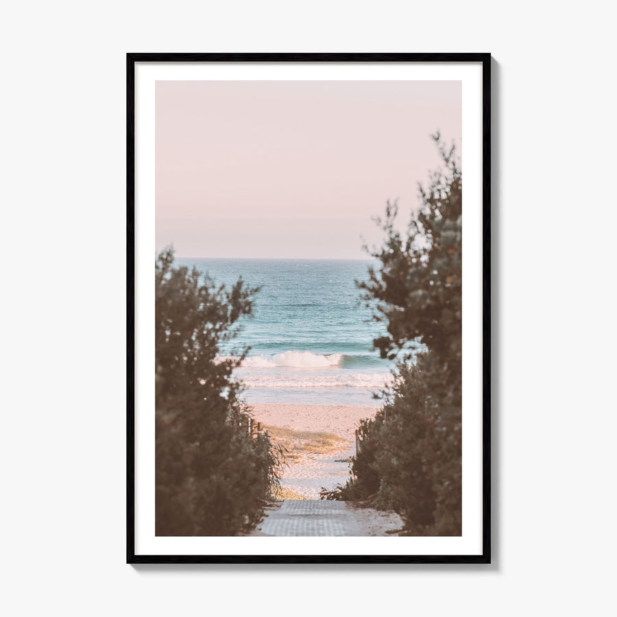 Beach Trail Photo No 1 Poster, framed poster mockup, white border