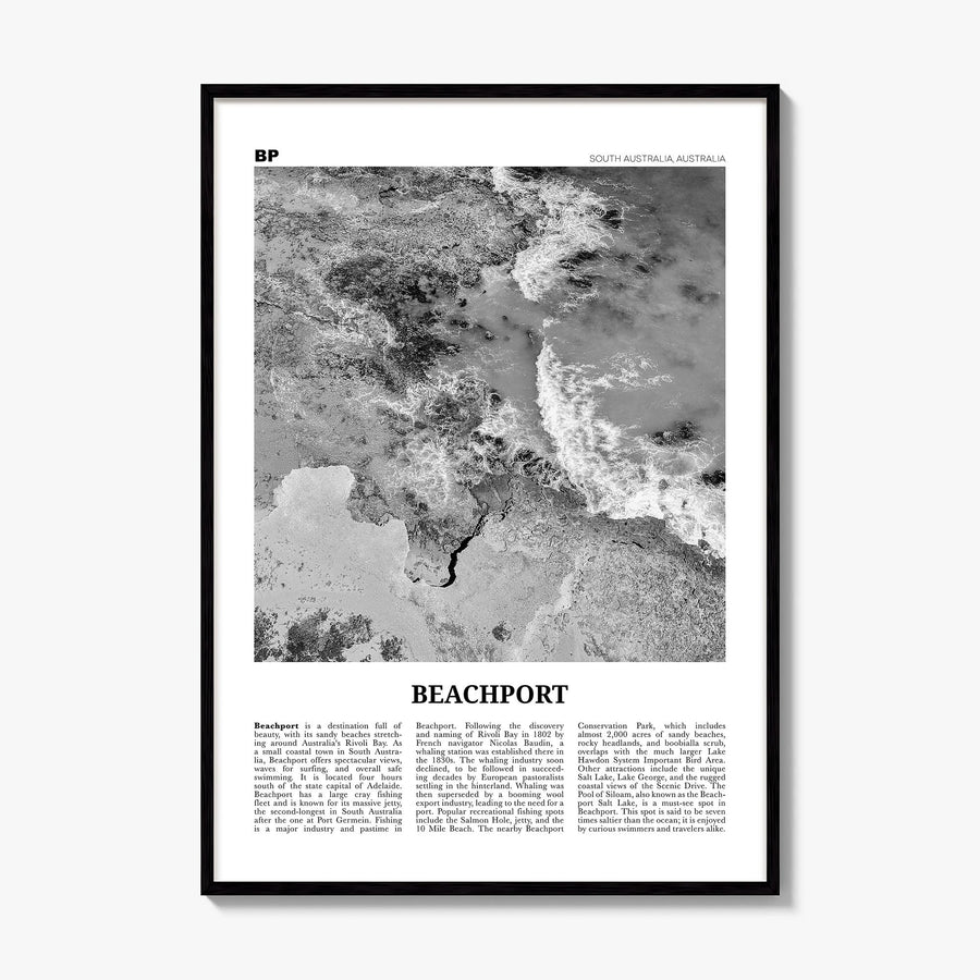 Beachport Newspaper No 2 Poster, framed poster mockup