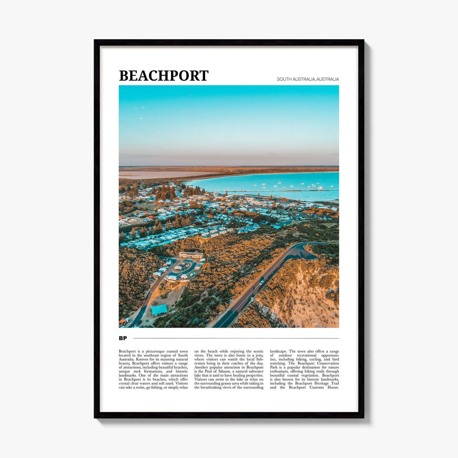 Beachport Travel Poster, framed poster mockup