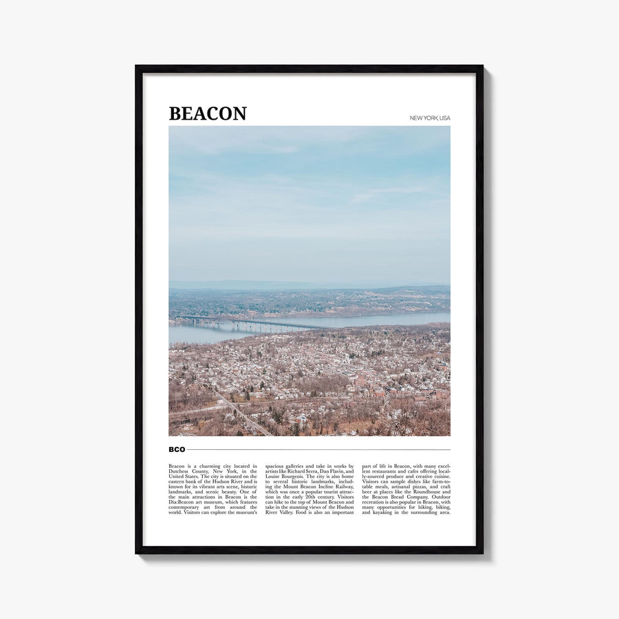 Beacon colorful travel poster of New York, USA – vertical wall art, unframed print shown in interior mockup