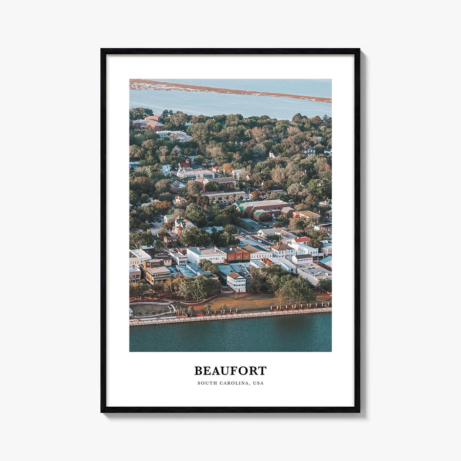 Beaufort, South Carolina colorful classic poster of South Carolina, USA – vertical wall art, unframed print shown in interior