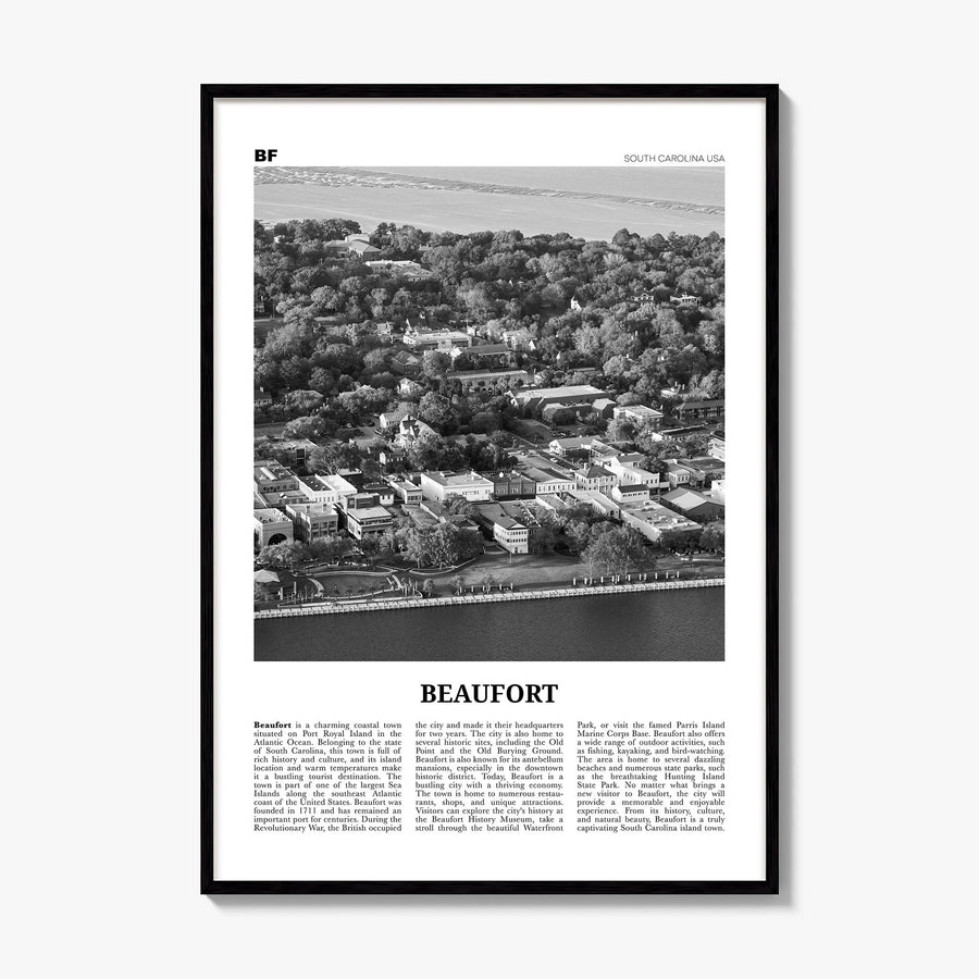 Beaufort, South Carolina Newspaper Poster, framed poster mockup