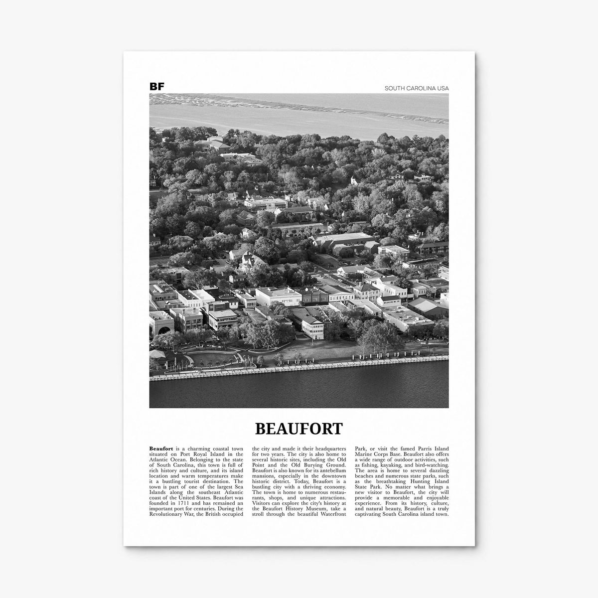 Beaufort, South Carolina Newspaper Poster, print only (unframed)