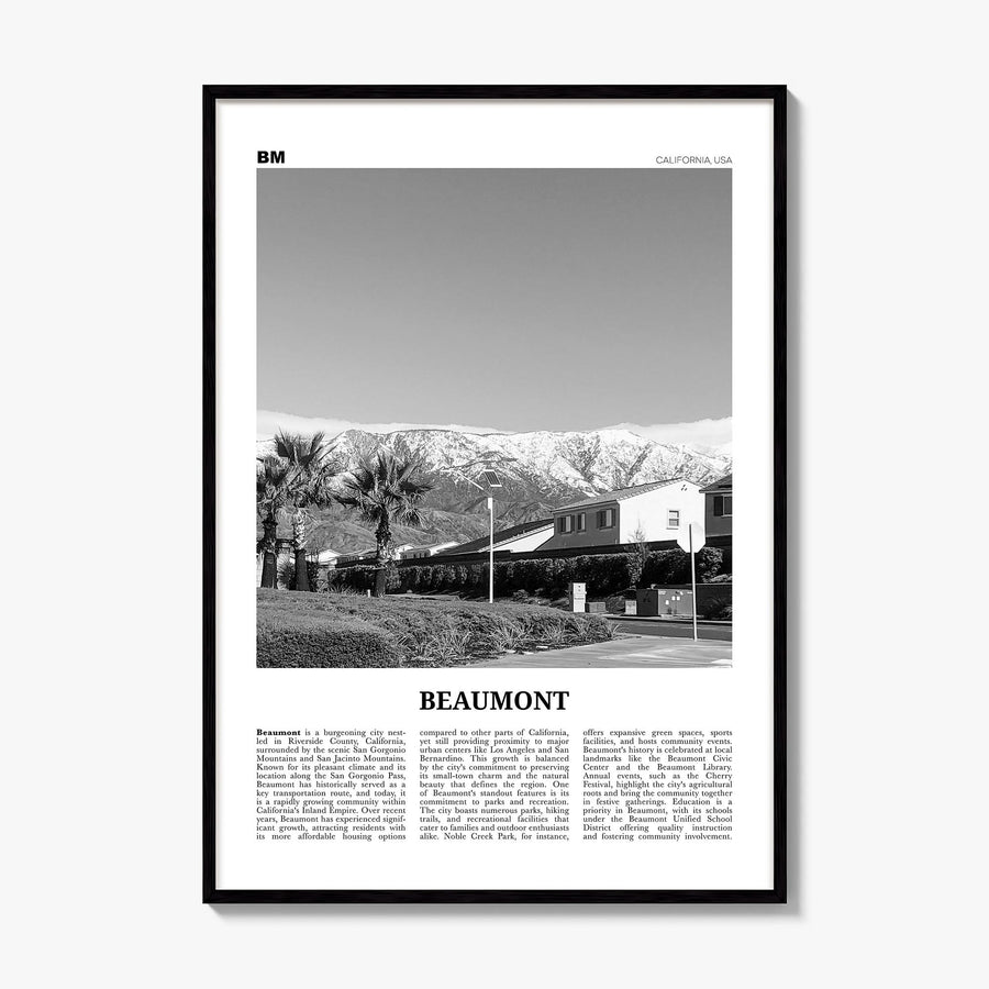 Beaumont, California Newspaper Poster, framed poster mockup