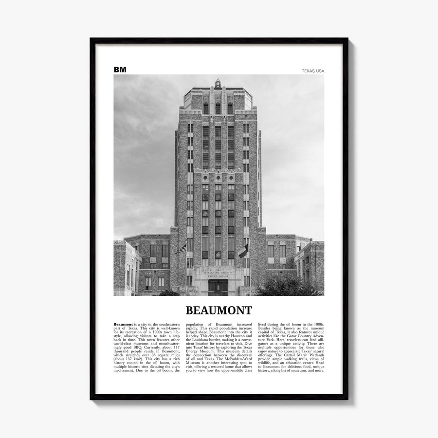Beaumont, Texas Newspaper Poster, framed poster mockup