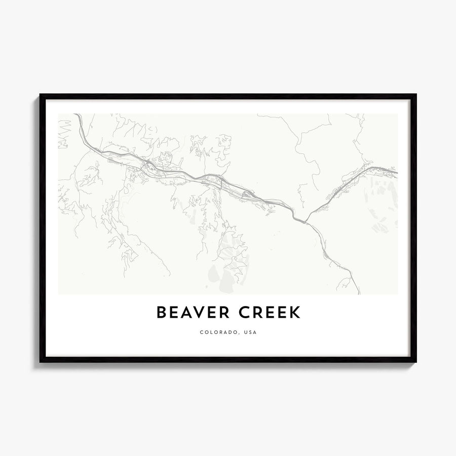 Beaver Creek Map Poster, framed poster mockup
