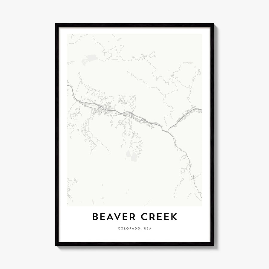 Beaver Creek Map Poster, framed poster mockup