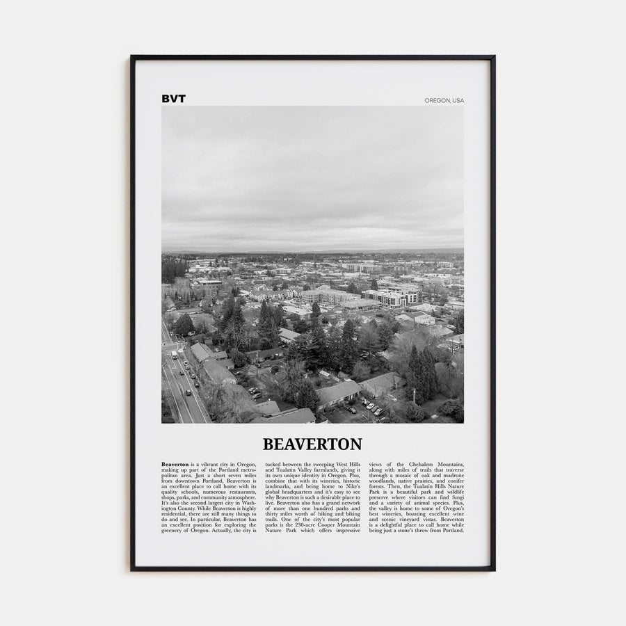 Beaverton Poster None / 8x12 in Nbourhood Travel B&W Poster