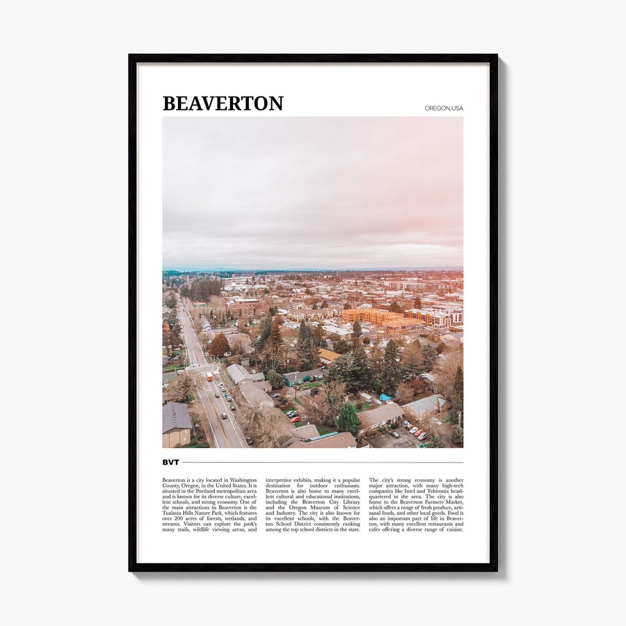 Beaverton Travel Poster, framed poster mockup