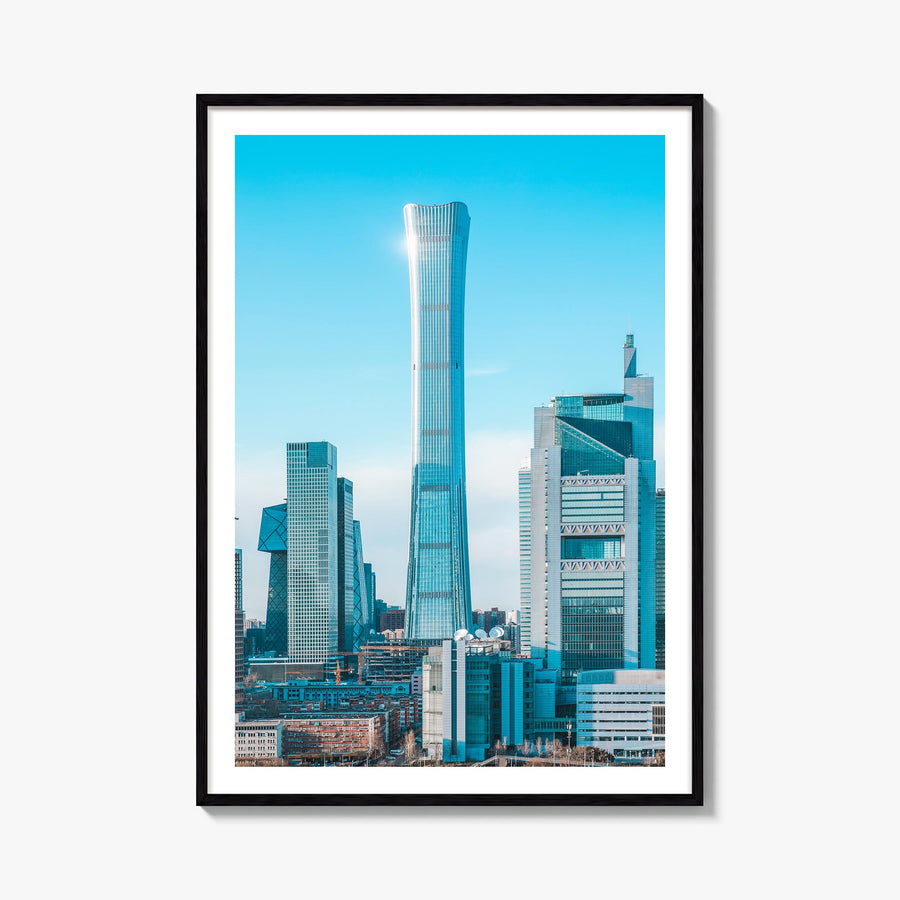 Beijing no. 1 colorful photo poster of China – vertical wall art, unframed print shown in interior mockup