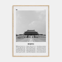 Beijing No 1 Poster Natural Wood / 8x12 in Nbourhood Travel B&W Poster