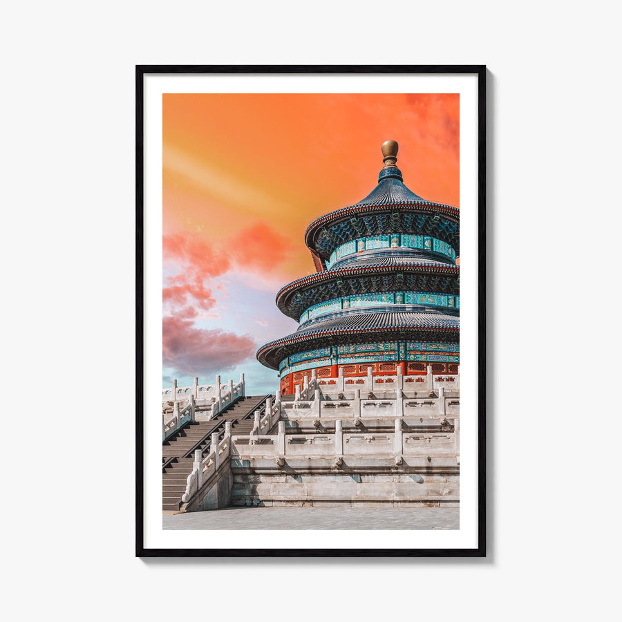 Beijing no. 3 colorful photo poster of China – vertical wall art, unframed print shown in interior mockup