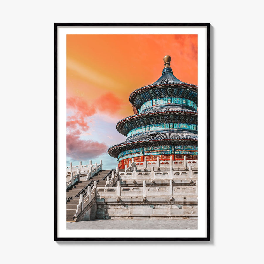 Beijing Photo No 3 Poster, framed poster mockup, white border