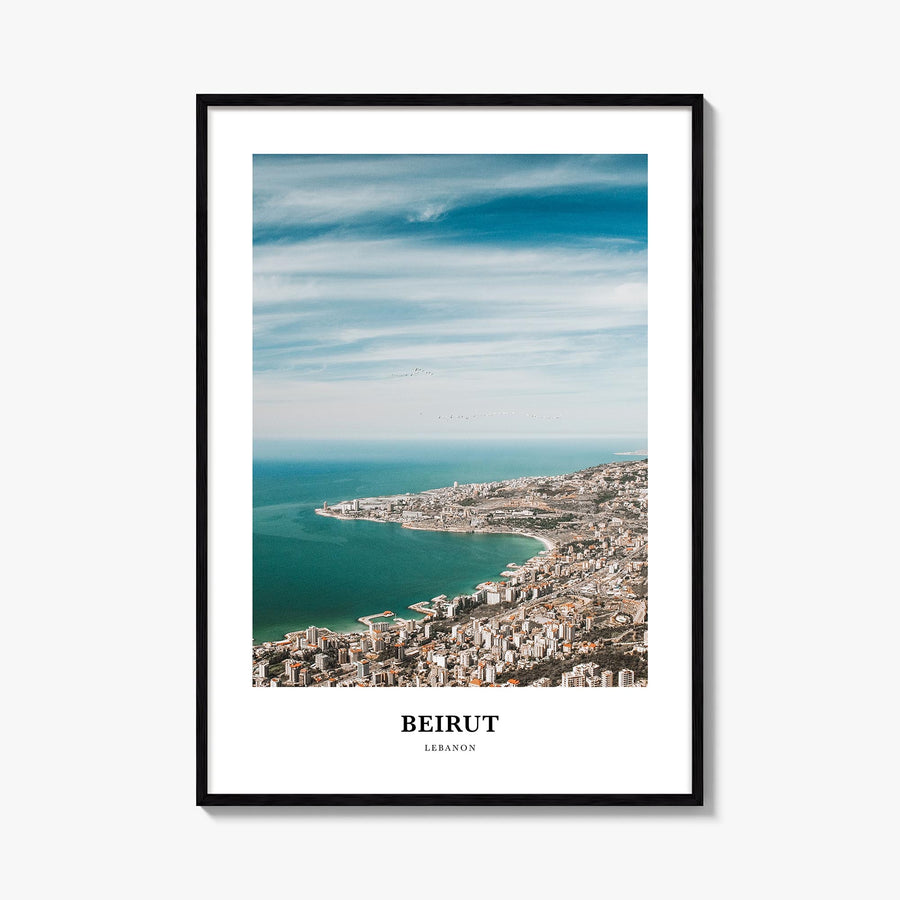Beirut colorful classic poster of Lebanon – vertical wall art, unframed print shown in interior mockup