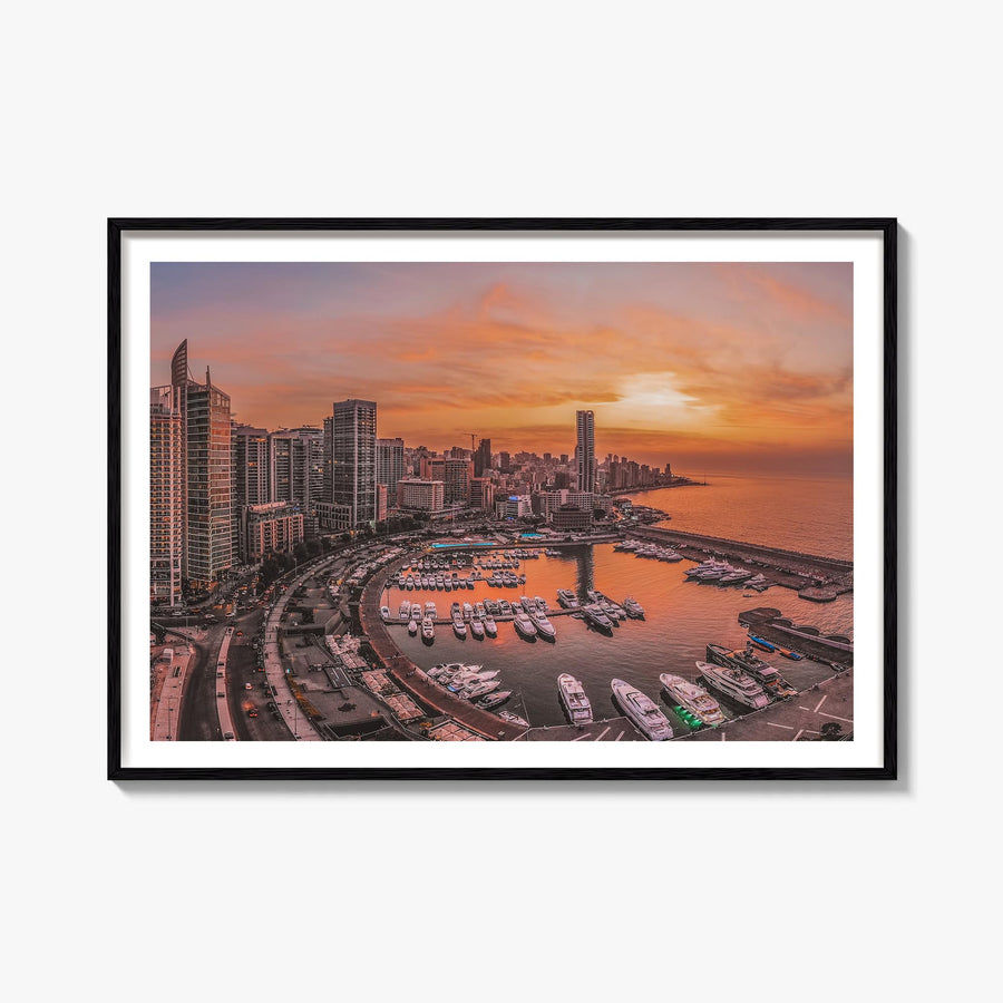 Beirut colorful photo poster of Lebanon – horizontal wall art, unframed print shown in interior mockup