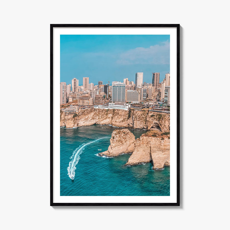Beirut colorful photo poster of Lebanon – vertical wall art, unframed print shown in interior mockup