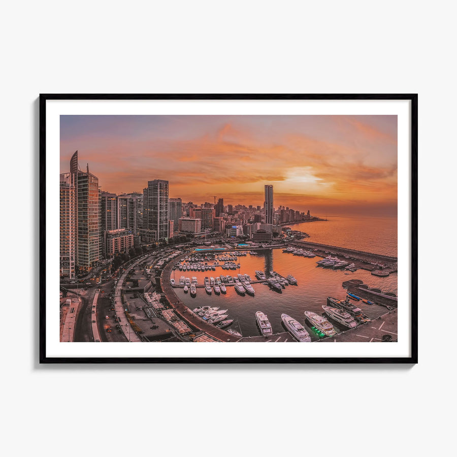 Beirut Photo Poster, framed poster mockup, white border