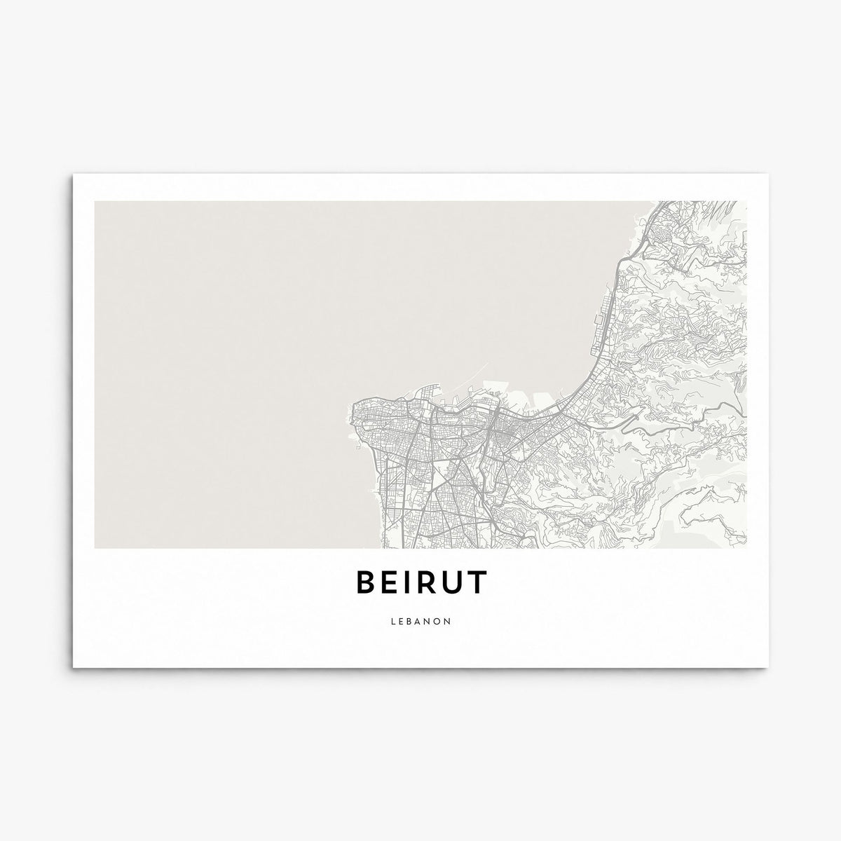 Beirut Map Poster, print only (unframed)