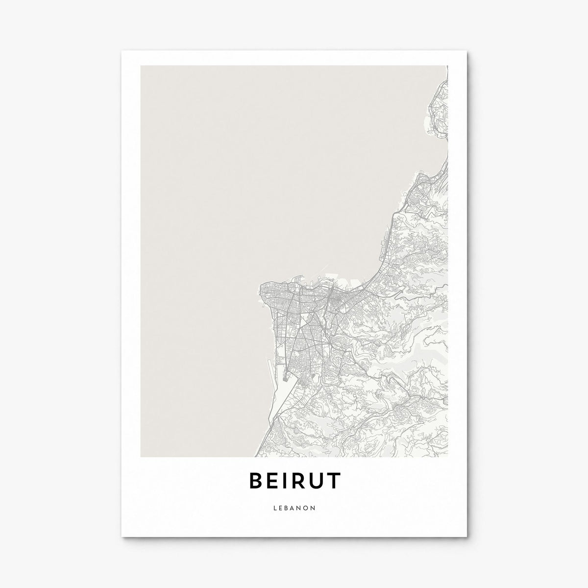 Beirut Map Poster, print only (unframed)