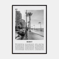 Beirut No 2 Poster Black Wood / 8x12 in Nbourhood Travel B&W Poster