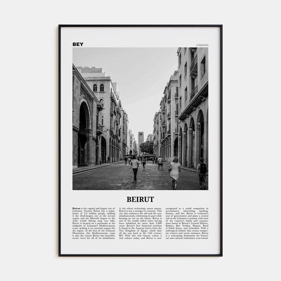 Beirut No 3 Poster None / 8x12 in Nbourhood Travel B&W Poster