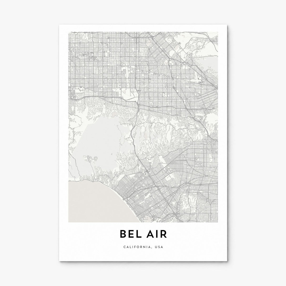 Bel Air Map Poster, print only (unframed)