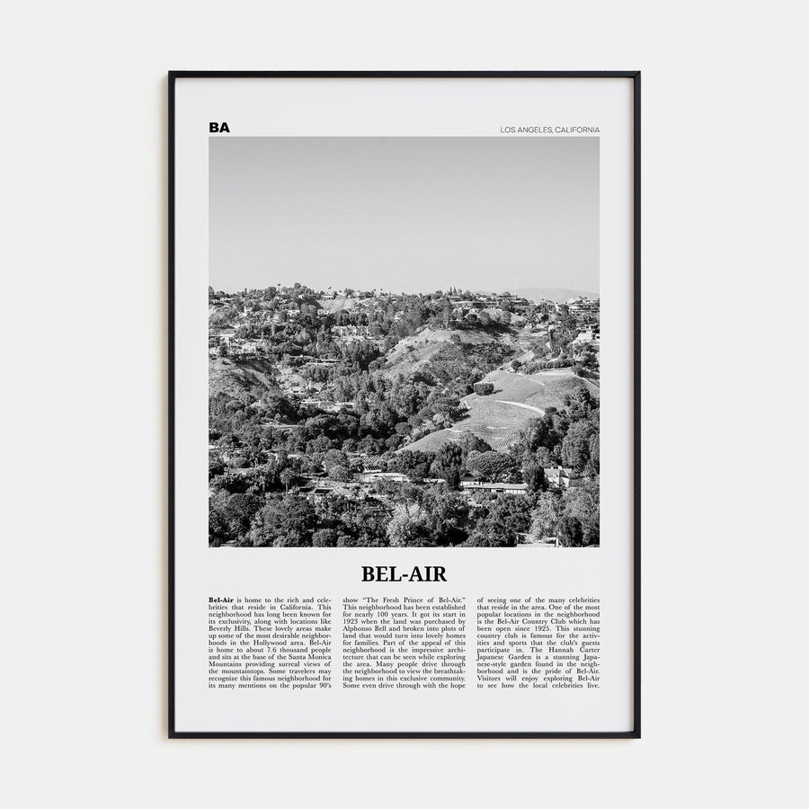 Bel Air Poster None / 8x12 in Nbourhood Travel B&W Poster