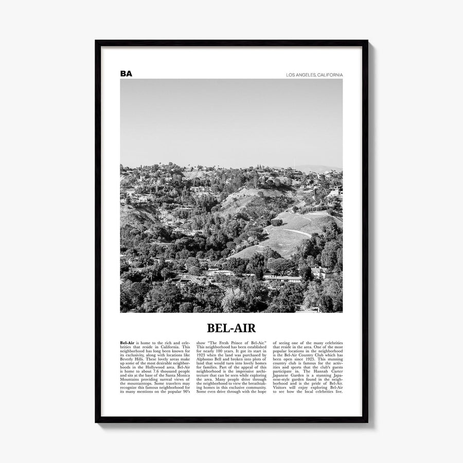 Bel Air Newspaper Poster, framed poster mockup