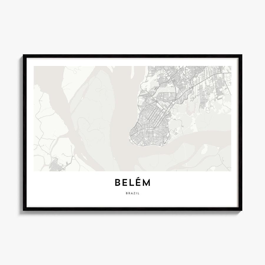 Belém Map Poster, framed poster mockup