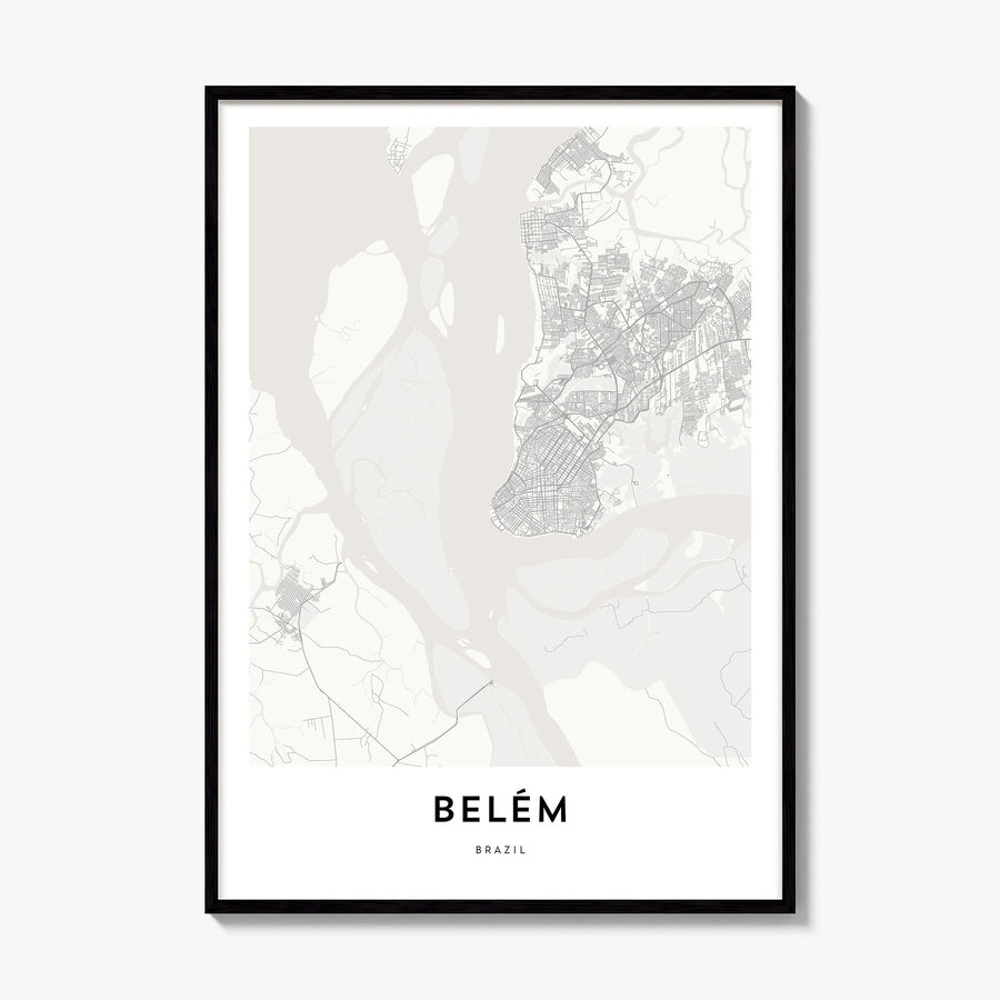 Belém Map Poster, framed poster mockup