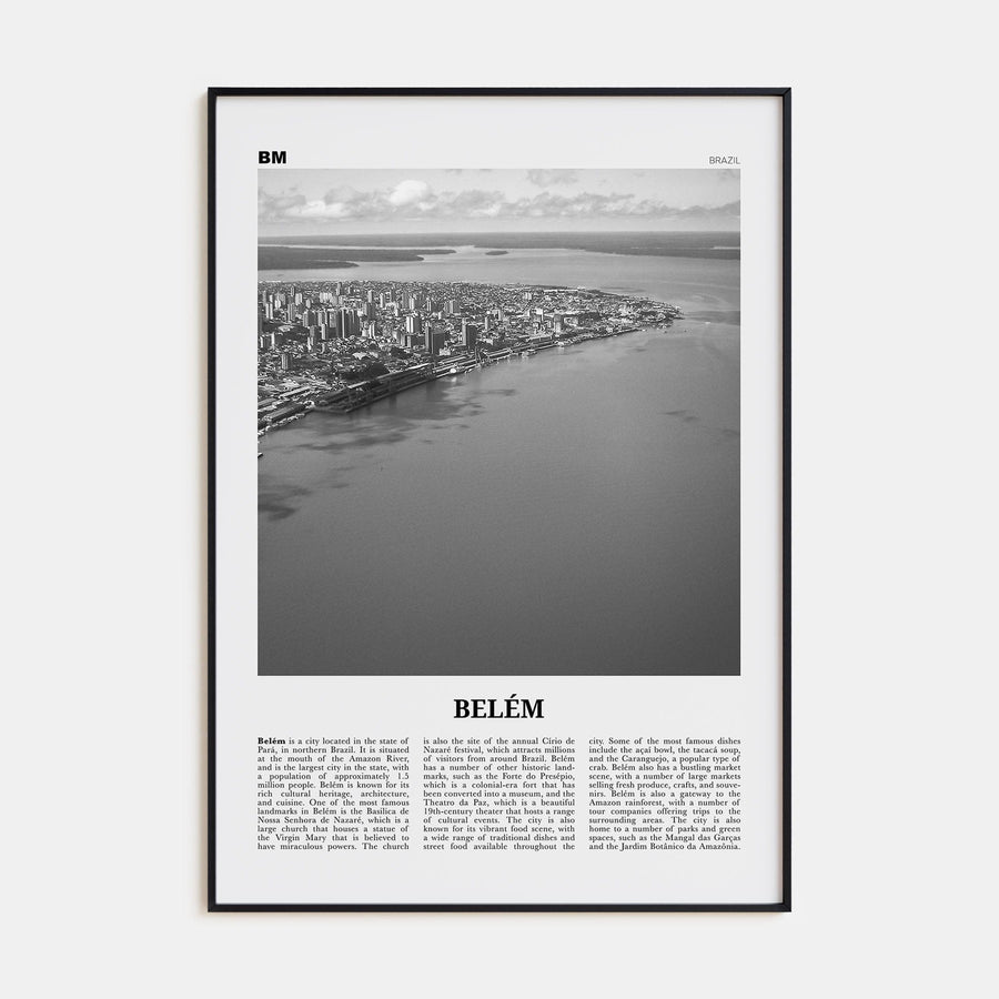 Belém No 1 Poster Black Metal / 8x12 in Nbourhood Travel B&W Poster