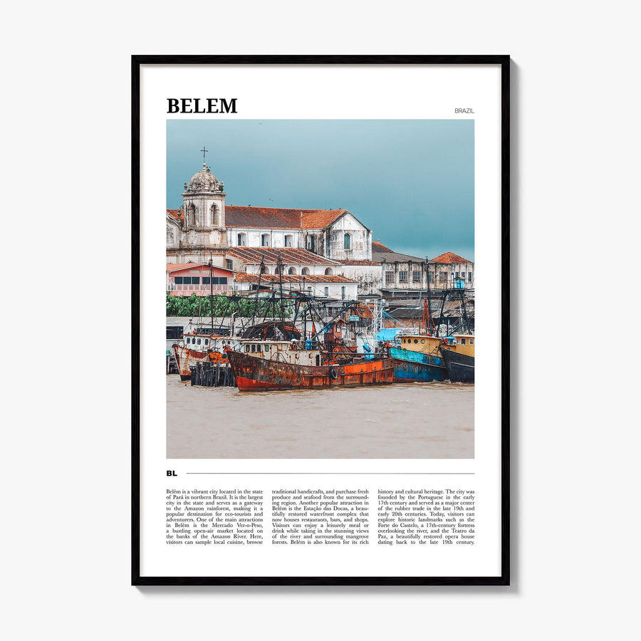 Belém Travel Poster, framed poster mockup