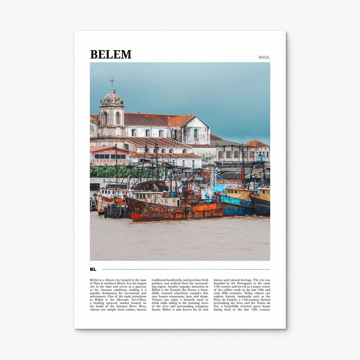 Belém Travel Poster, print only (unframed)