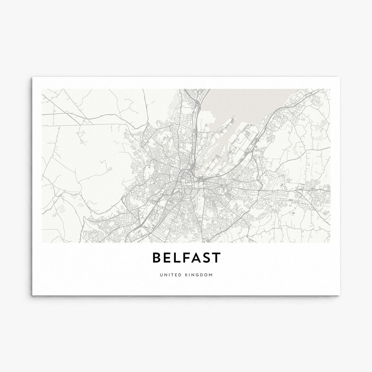 Belfast Map Poster, print only (unframed)