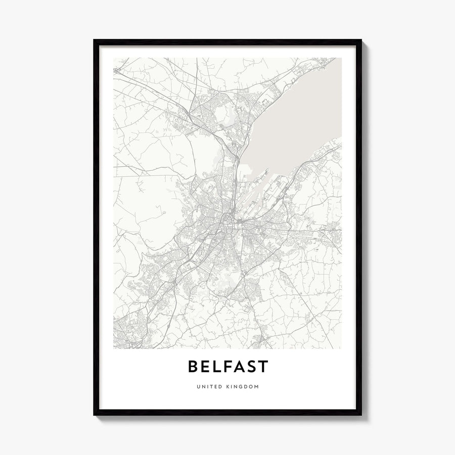 Belfast Map Poster, framed poster mockup