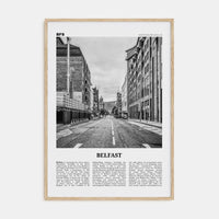 Belfast Poster Natural Wood / 8x12 in Nbourhood Travel B&W Poster