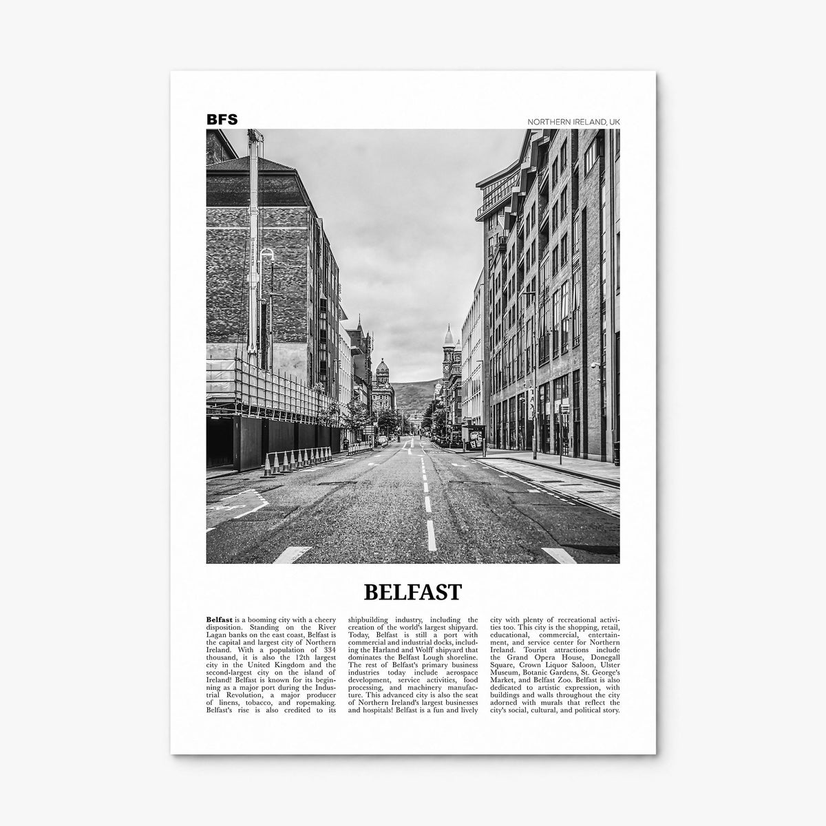Belfast Newspaper Poster, print only (unframed)