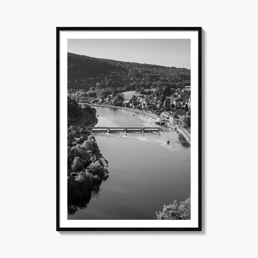 Belgium black & white photo poster of Europe – vertical wall art, unframed print shown in interior mockup