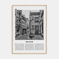 Belgium No 2 Poster Natural Wood / 8x12 in Nbourhood Travel B&W Poster