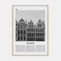 Belgium No 3 Poster Natural Wood / 8x12 in Nbourhood Travel B&W Poster