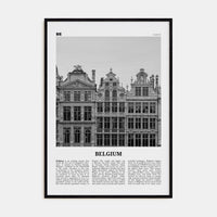 Belgium No 3 Poster Black Wood / 8x12 in Nbourhood Travel B&W Poster