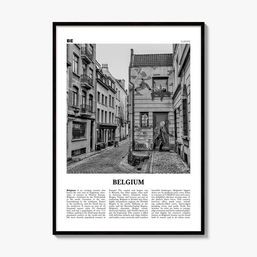 Belgium Newspaper No 2 Poster, framed poster mockup